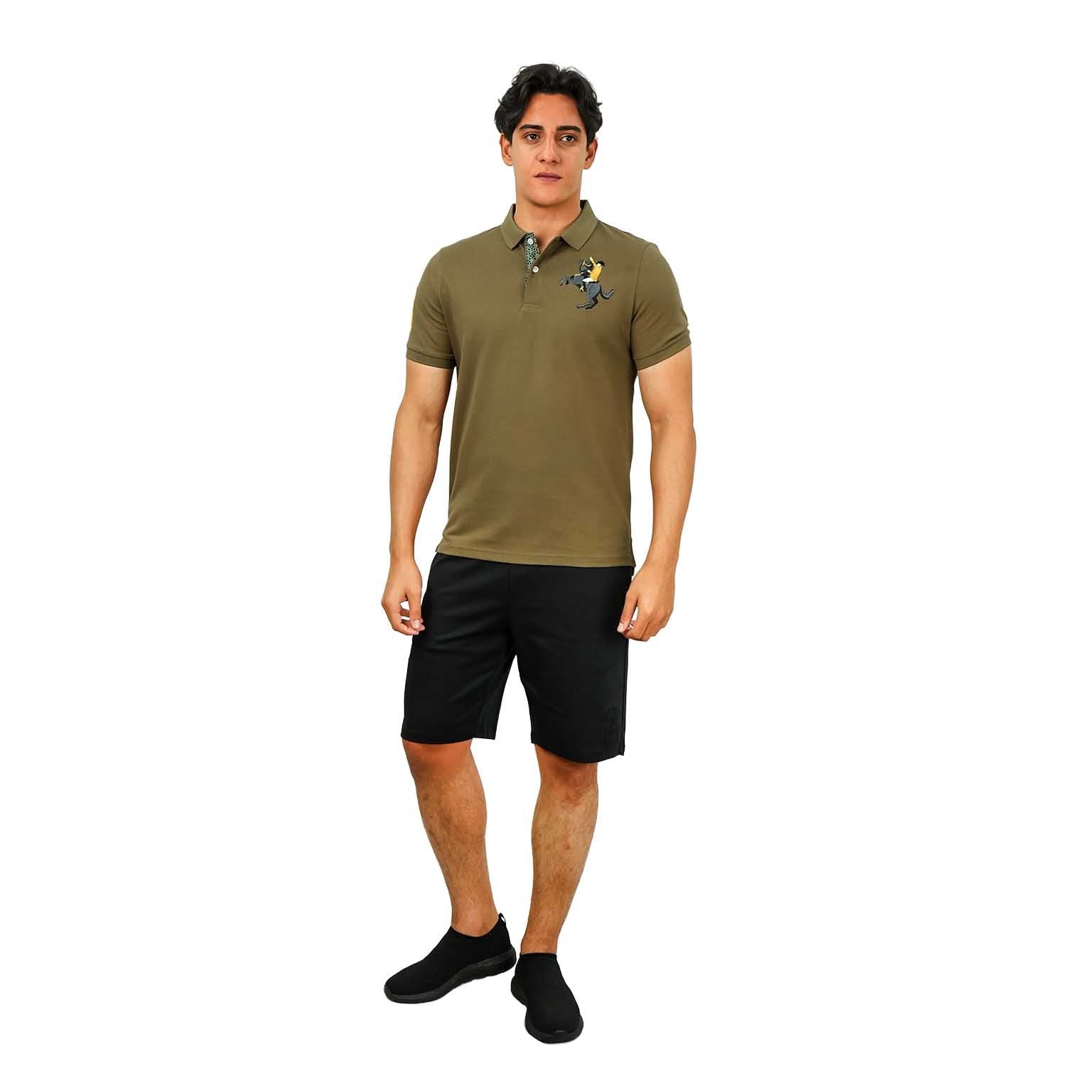 Men's Slim Fit Cotton Short Sleeve Napoleon Polo - Image 2