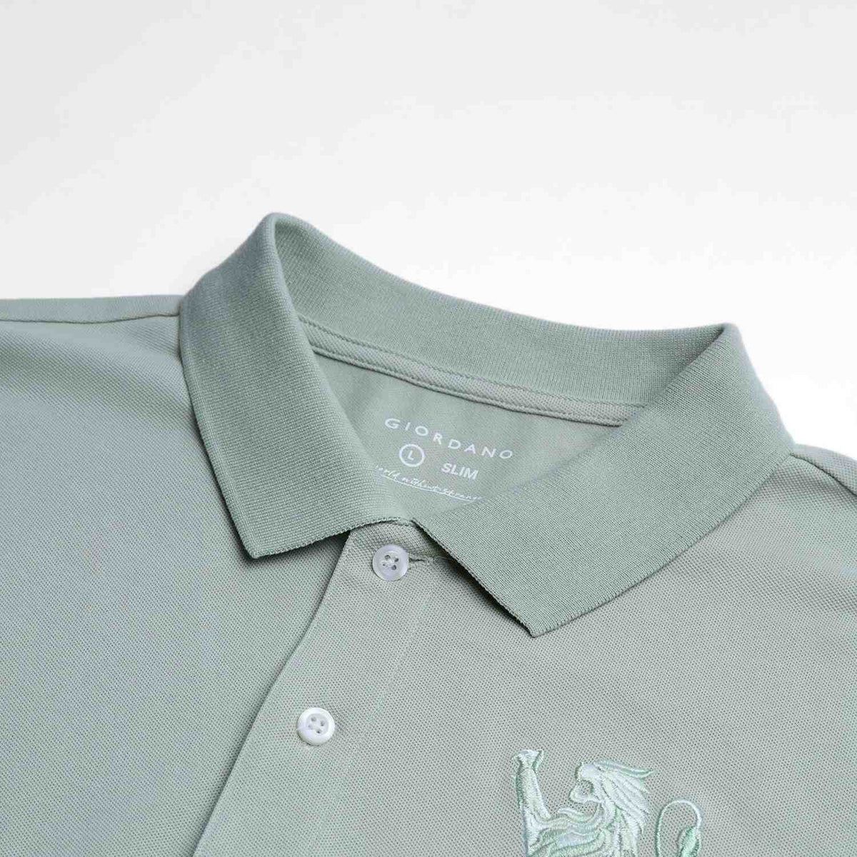 Men's Slim Fit 3D Lion Embroidery Lycra Pique Polo - Image 8