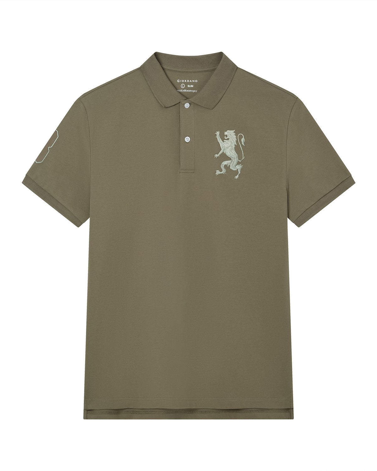Men's Slim Fit 3D Lion Embroidery Lycra Pique Polo - Image 6