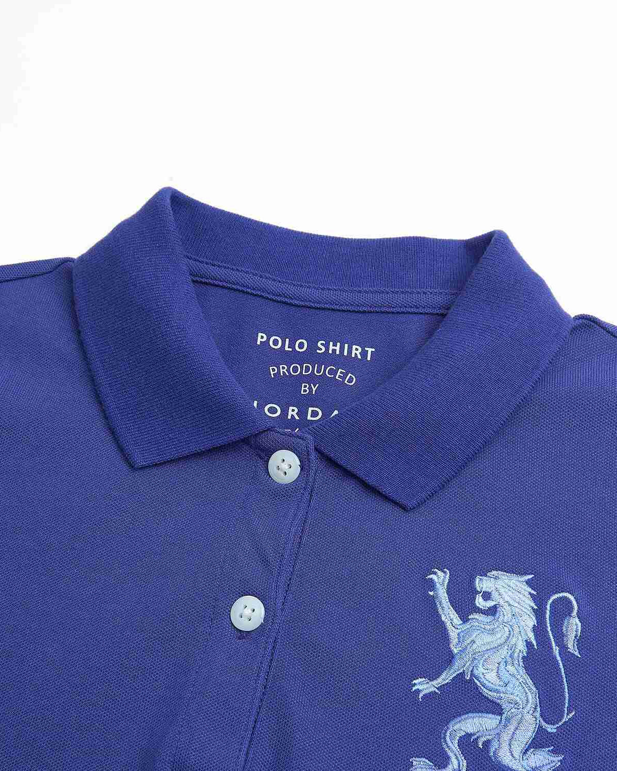 Men's Slim Fit 3D Lion Embroidery Lycra Pique Polo - Image 8