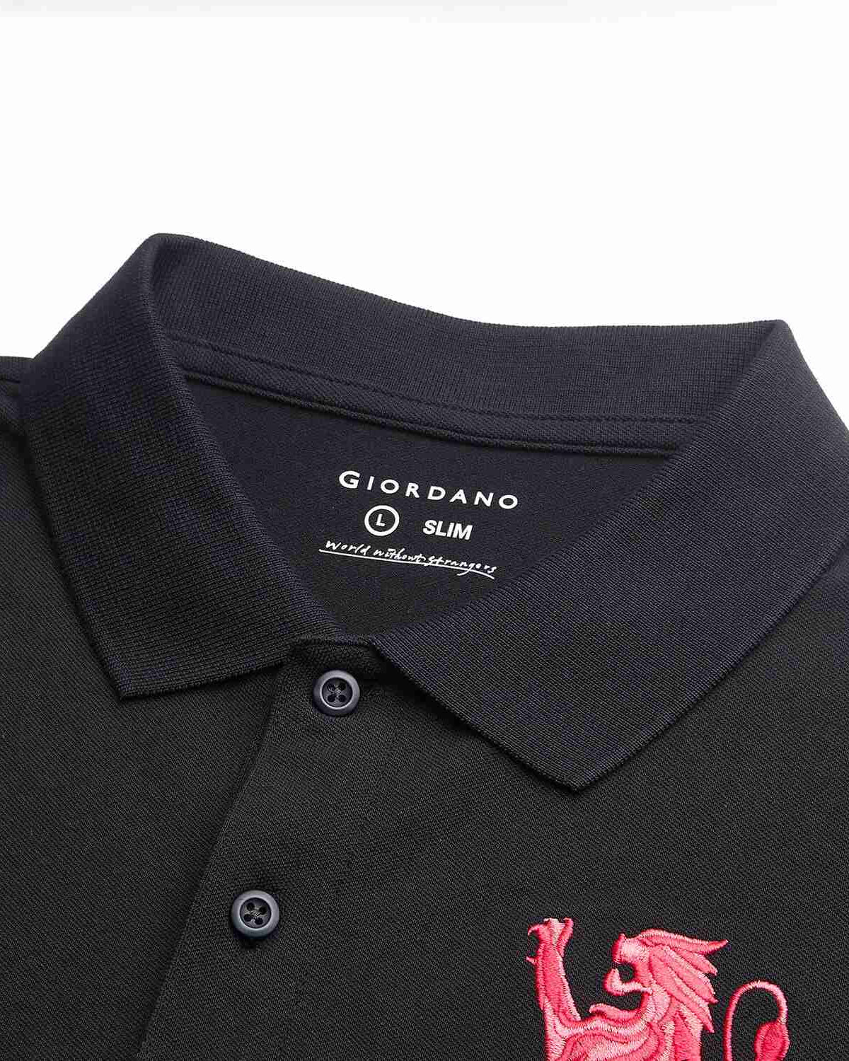 Men's Slim Fit 3D Lion Embroidery Lycra Pique Polo - Image 8