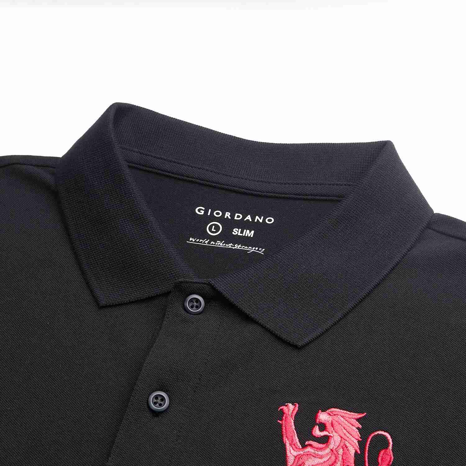 Men's Slim Fit 3D Lion Embroidery Lycra Pique Polo - Image 8