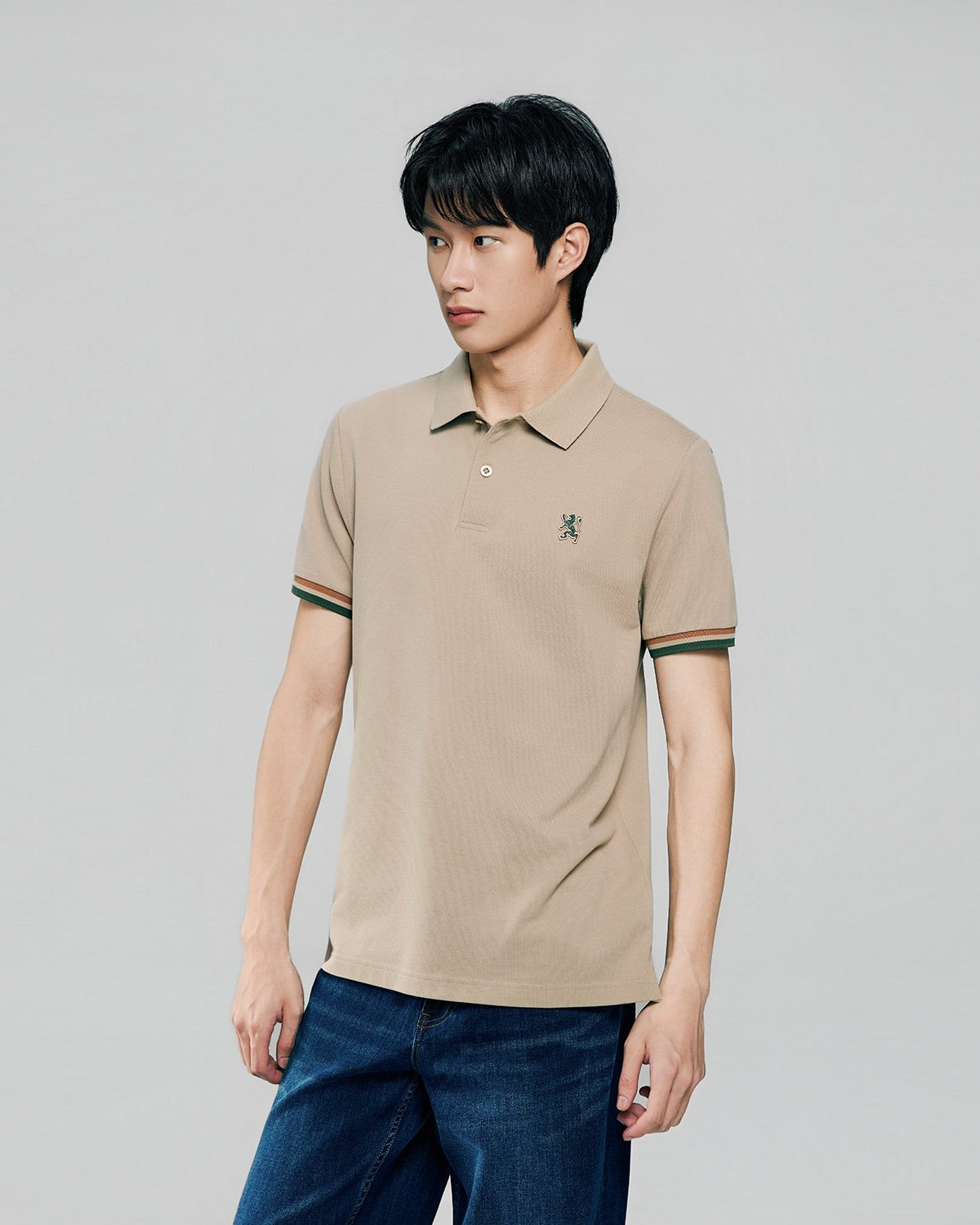 Men's Slim Fit Embroidery Solid Polo - Image 4