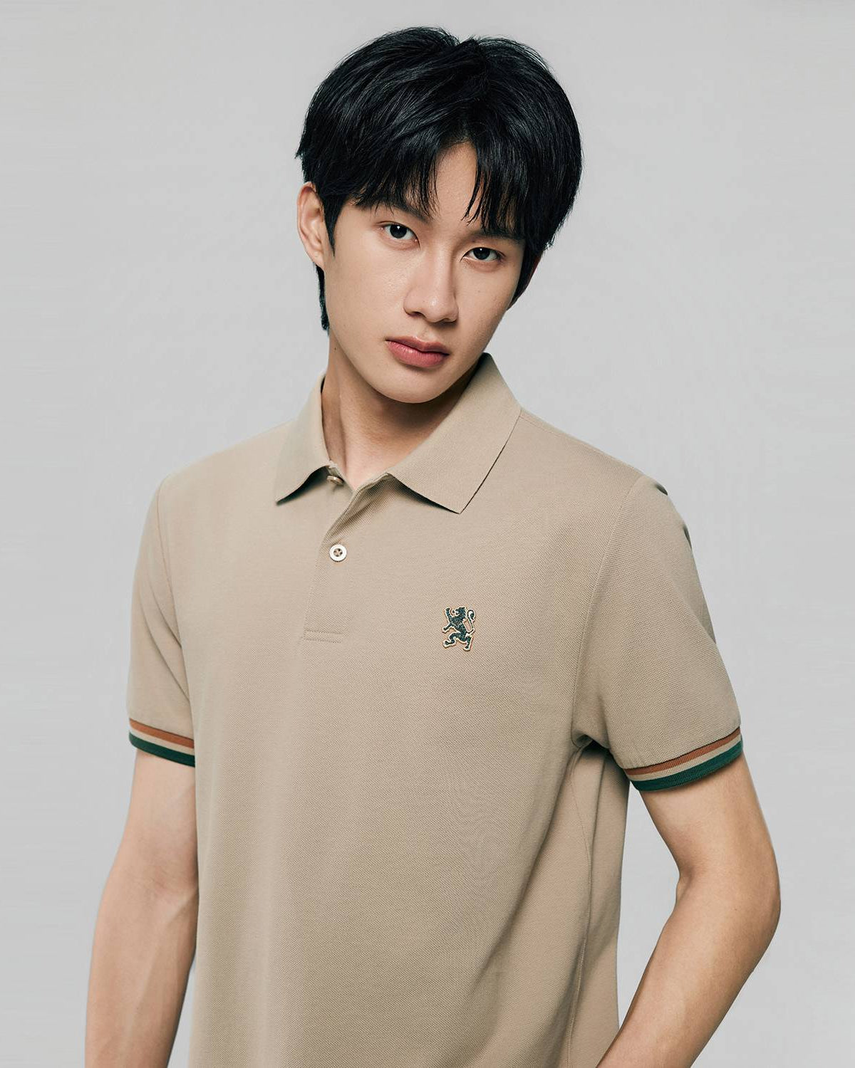 Men's Slim Fit Embroidery Solid Polo - Image 5