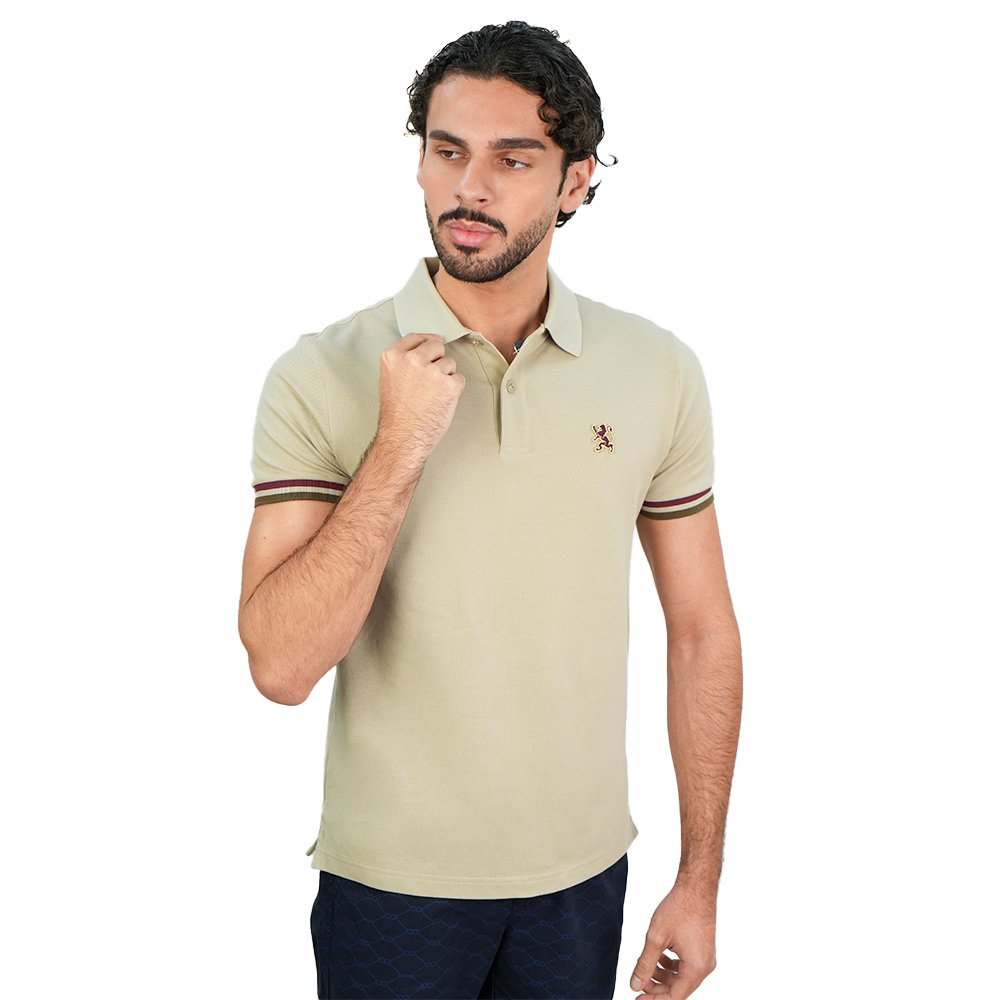 Men's Slim Fit Embroidery Solid Polo - Image 1