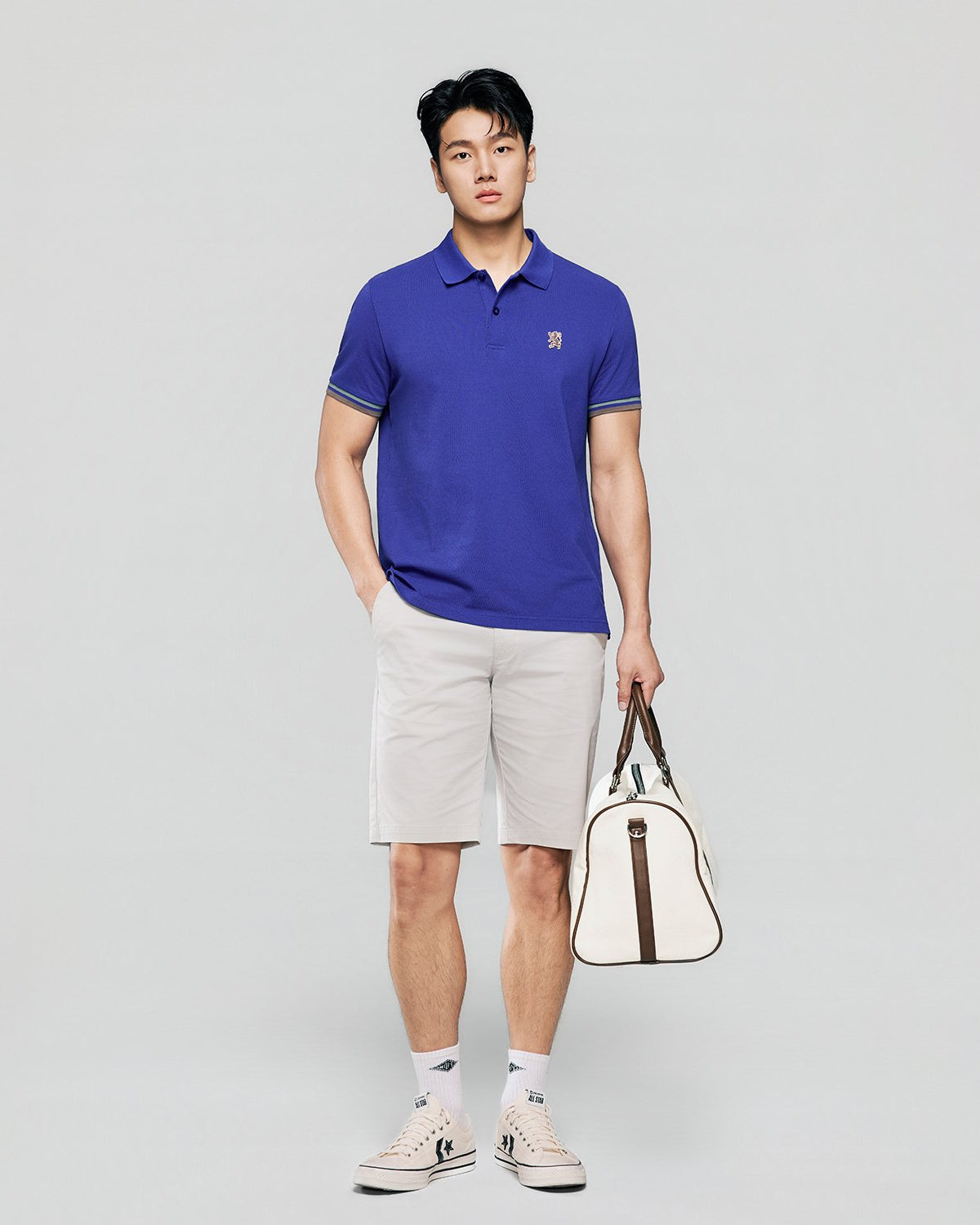 Men's Slim Fit Embroidery Solid Polo - Image 5