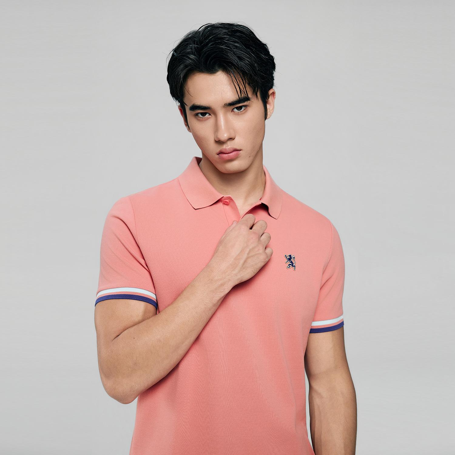 Men's Slim Fit Embroidery Solid Polo - Image 5