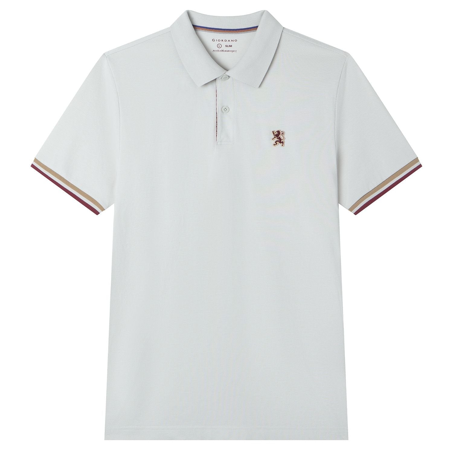 Men's Slim Fit Embroidered Solid Polo - Image 3