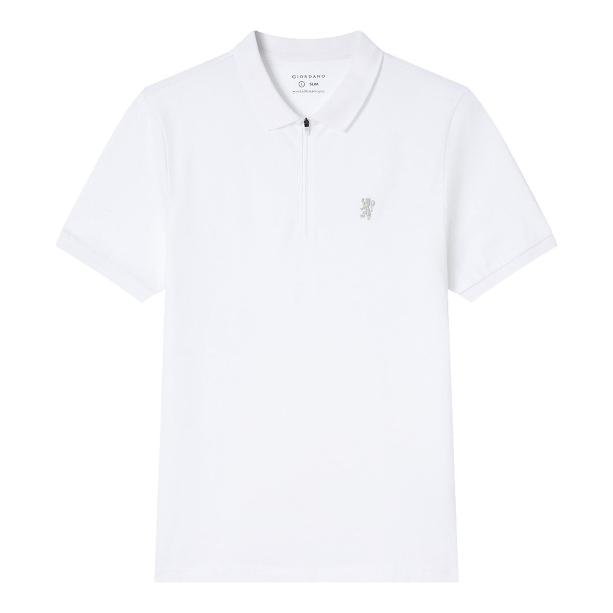 Men's Knit Collar Short Sleeve Slim Fit Zipper Polo - Image 3