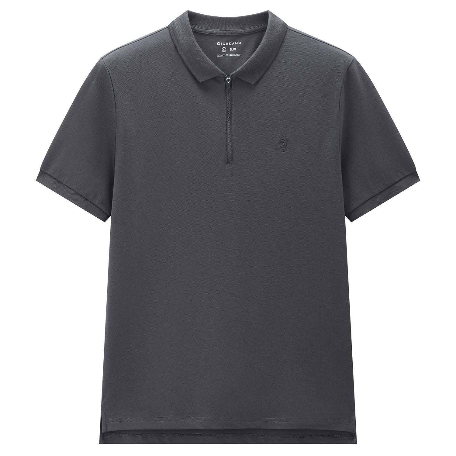 Men's Knit Collar Short Sleeve Slim Fit Zipper Polo - Image 6