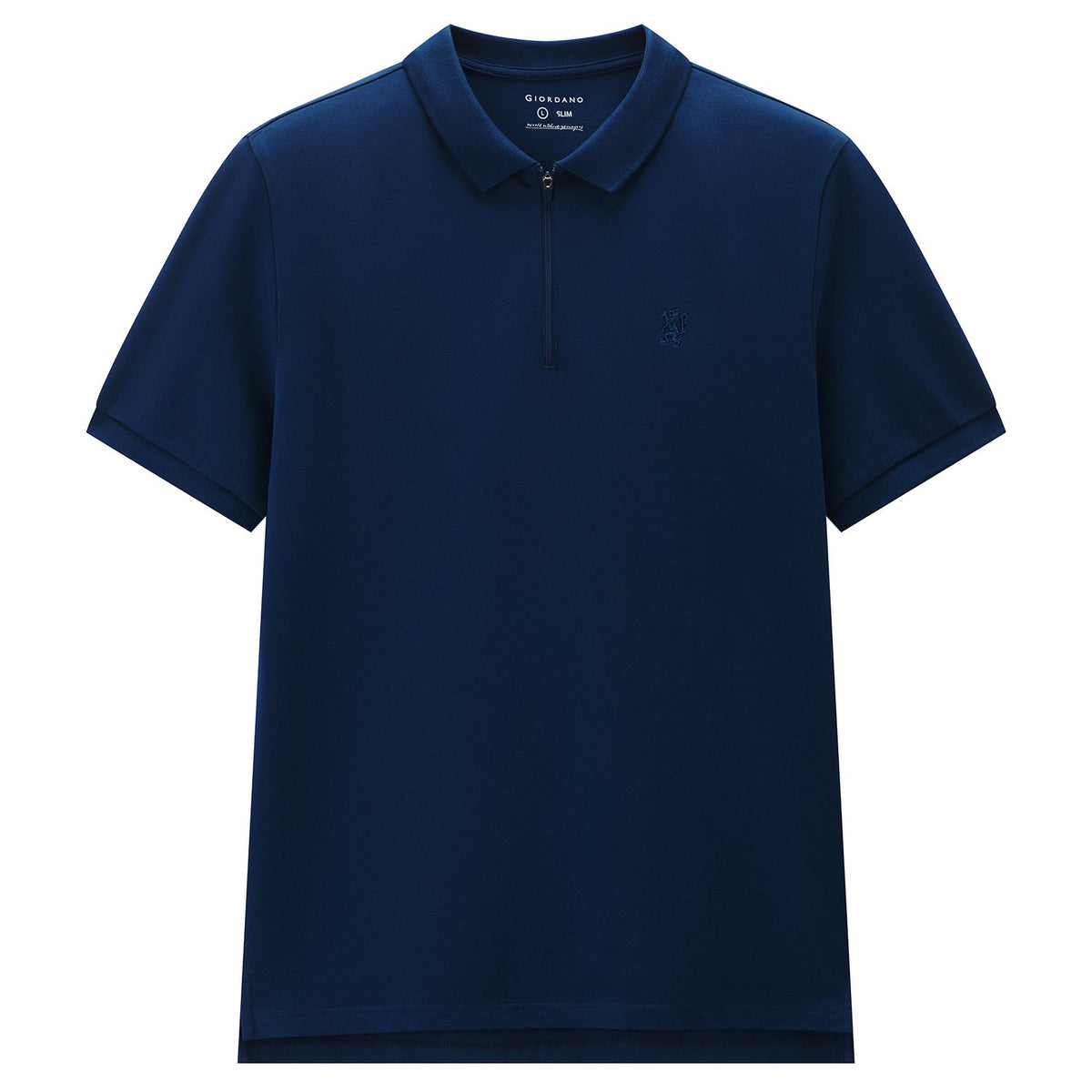 Men's Knit Collar Short Sleeve Slim Fit Zipper Polo - Image 7