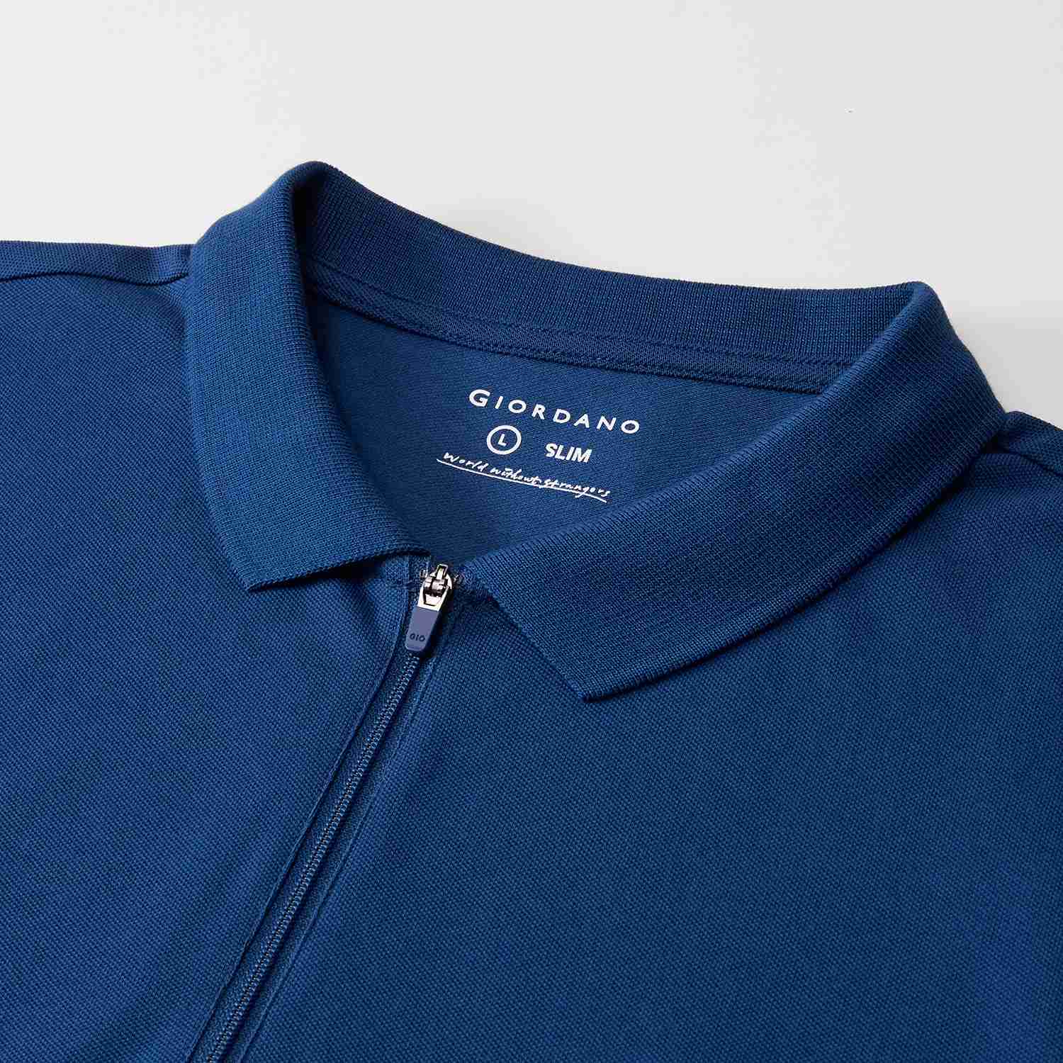 Men's Knit Collar Short Sleeve Slim Fit Zipper Polo - Image 9