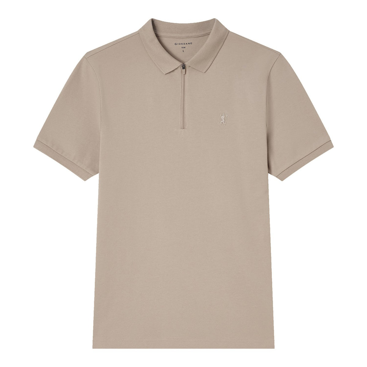 Men's Knit Collar Short Sleeve Slim Fit Zipper Polo - Image 4
