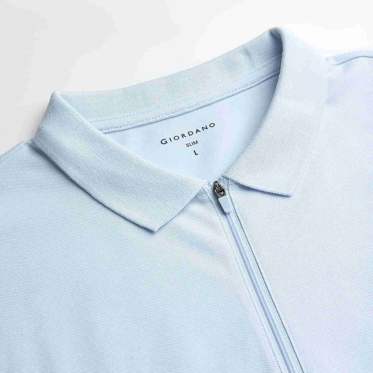 Men's Knit Collar Short Sleeve Slim Fit Zipper Polo - Image 8