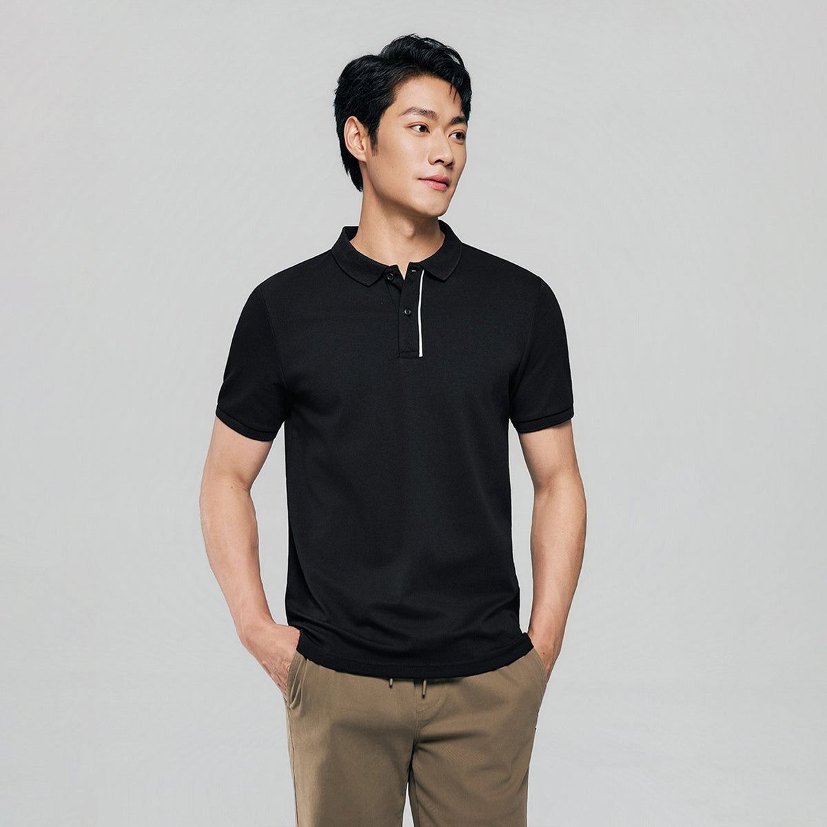 Men's Slim Fit Cool Touch Solid Polo Shirt - Image 2