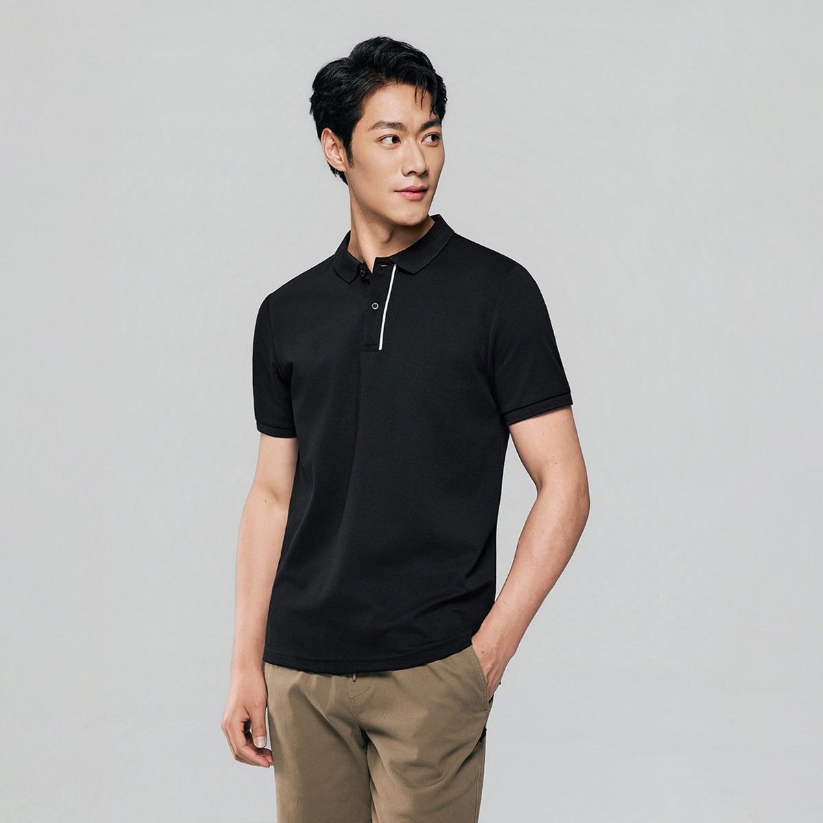 Men's Slim Fit Cool Touch Solid Polo Shirt - Image 3