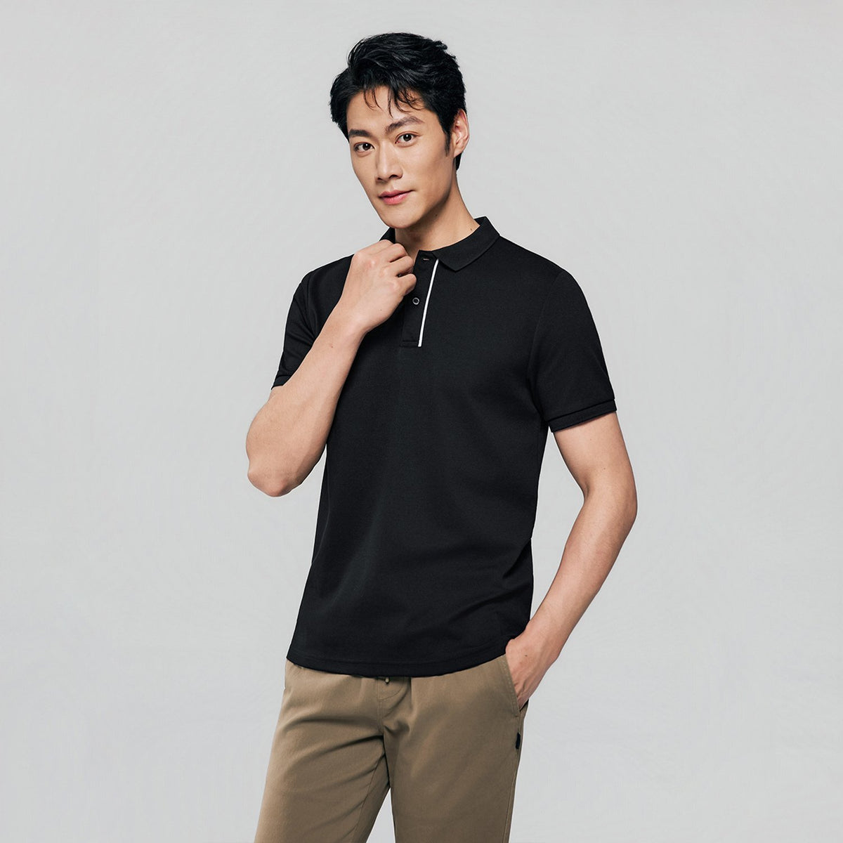 Men's Slim Fit Cool Touch Solid Polo Shirt - Image 5