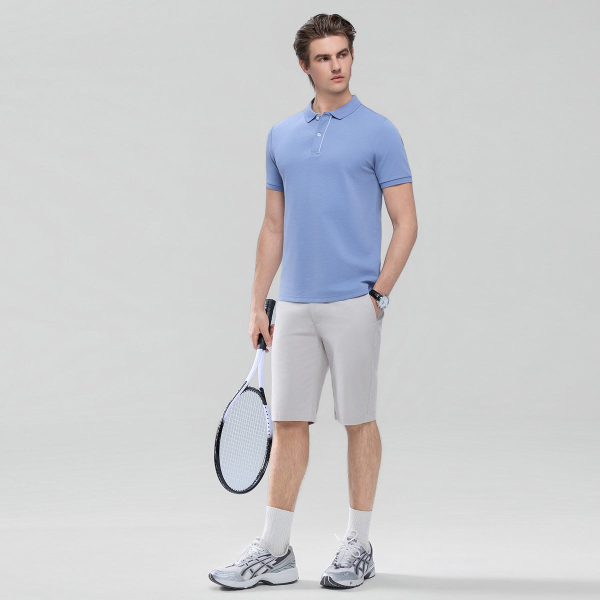 Men's Slim Fit Cool Touch Solid Polo Shirt - Image 1
