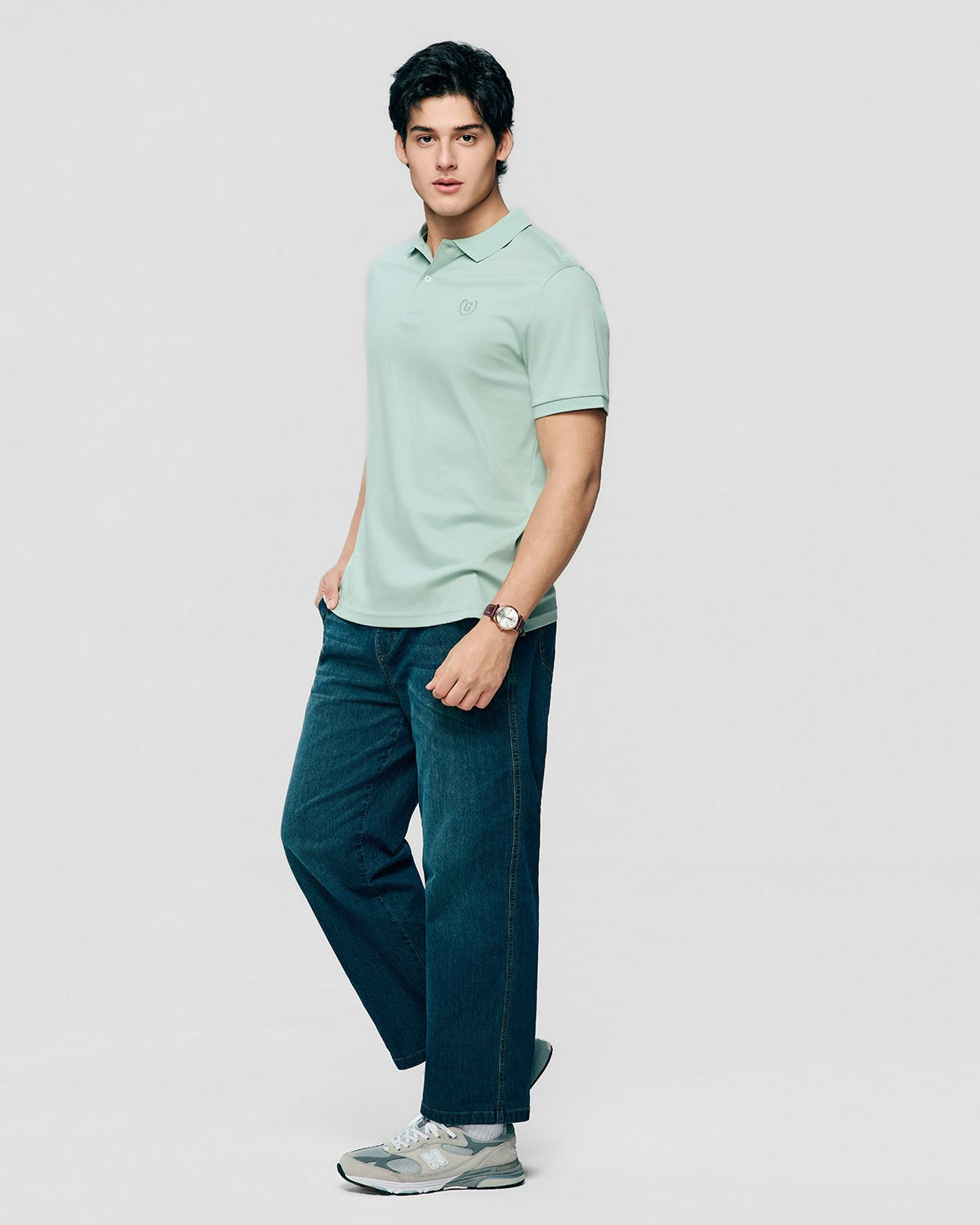 Men's Slim Fit Liquid Touch Cotton Interlock Polo - Image 1