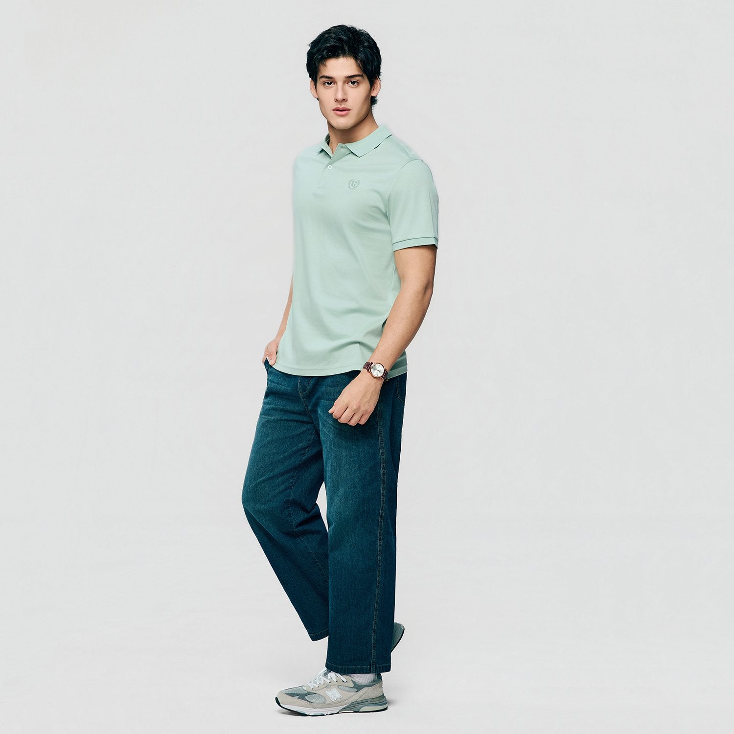 Men's Slim Fit Liquid Touch Cotton Interlock Polo - Image 1