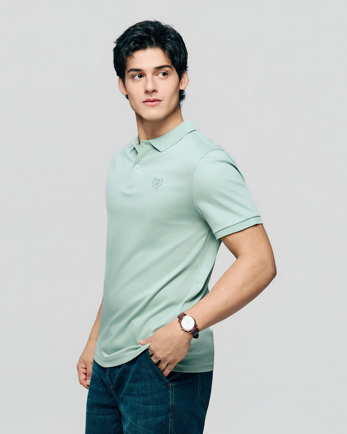 Men's Slim Fit Liquid Touch Cotton Interlock Polo - Image 2