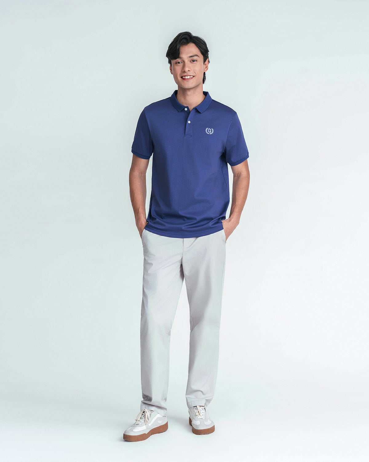 Men's Slim Fit Liquid Touch Cotton Interlock Polo - Image 1
