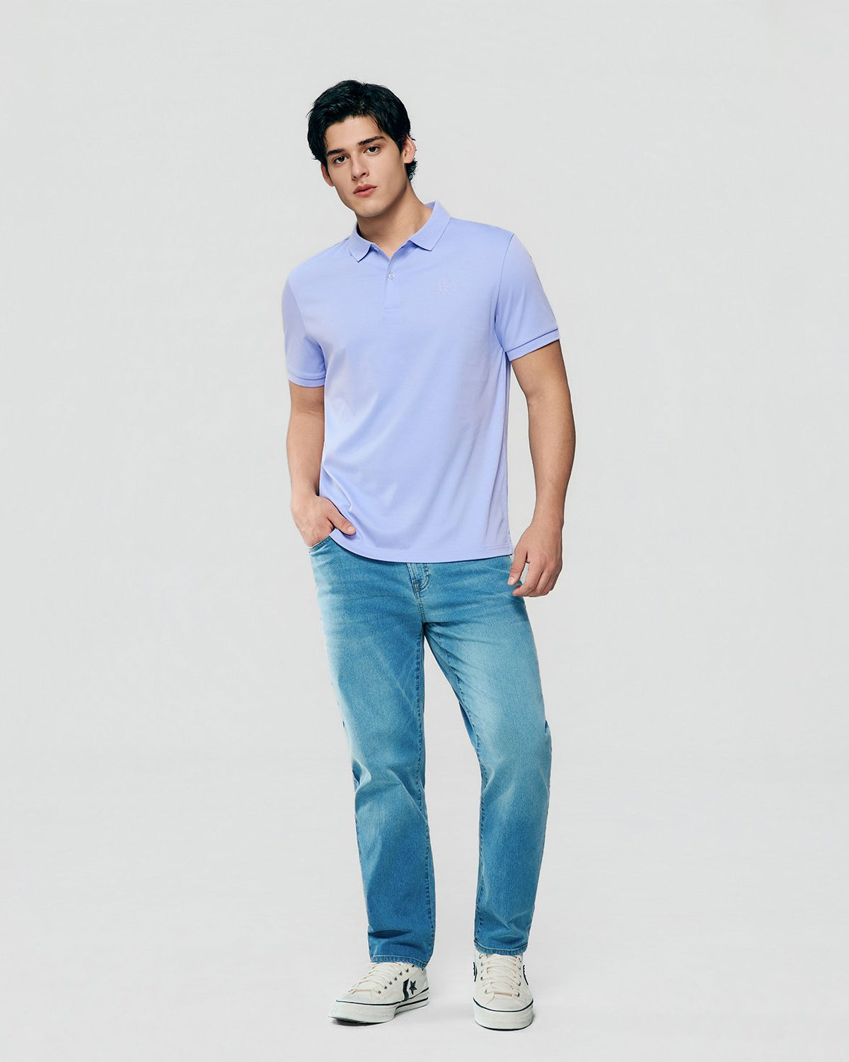 Men's Slim Fit Liquid Touch Cotton Interlock Polo - Image 1