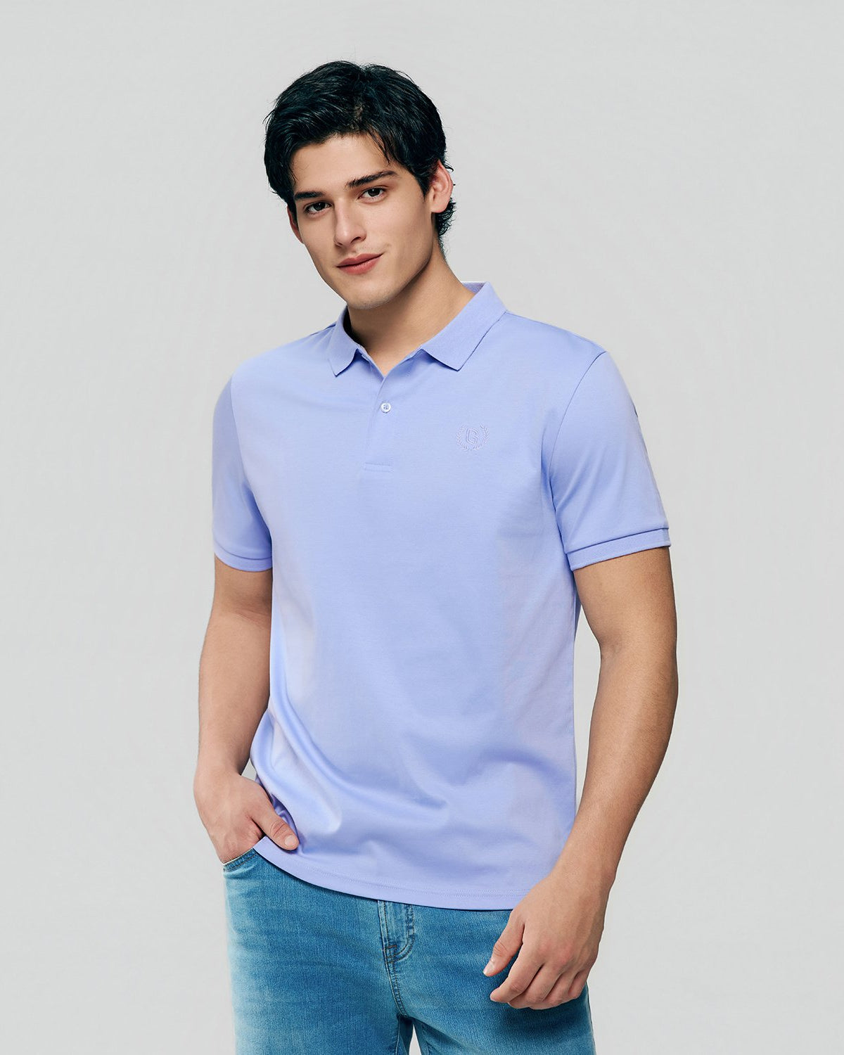 Men's Slim Fit Liquid Touch Cotton Interlock Polo - Image 3