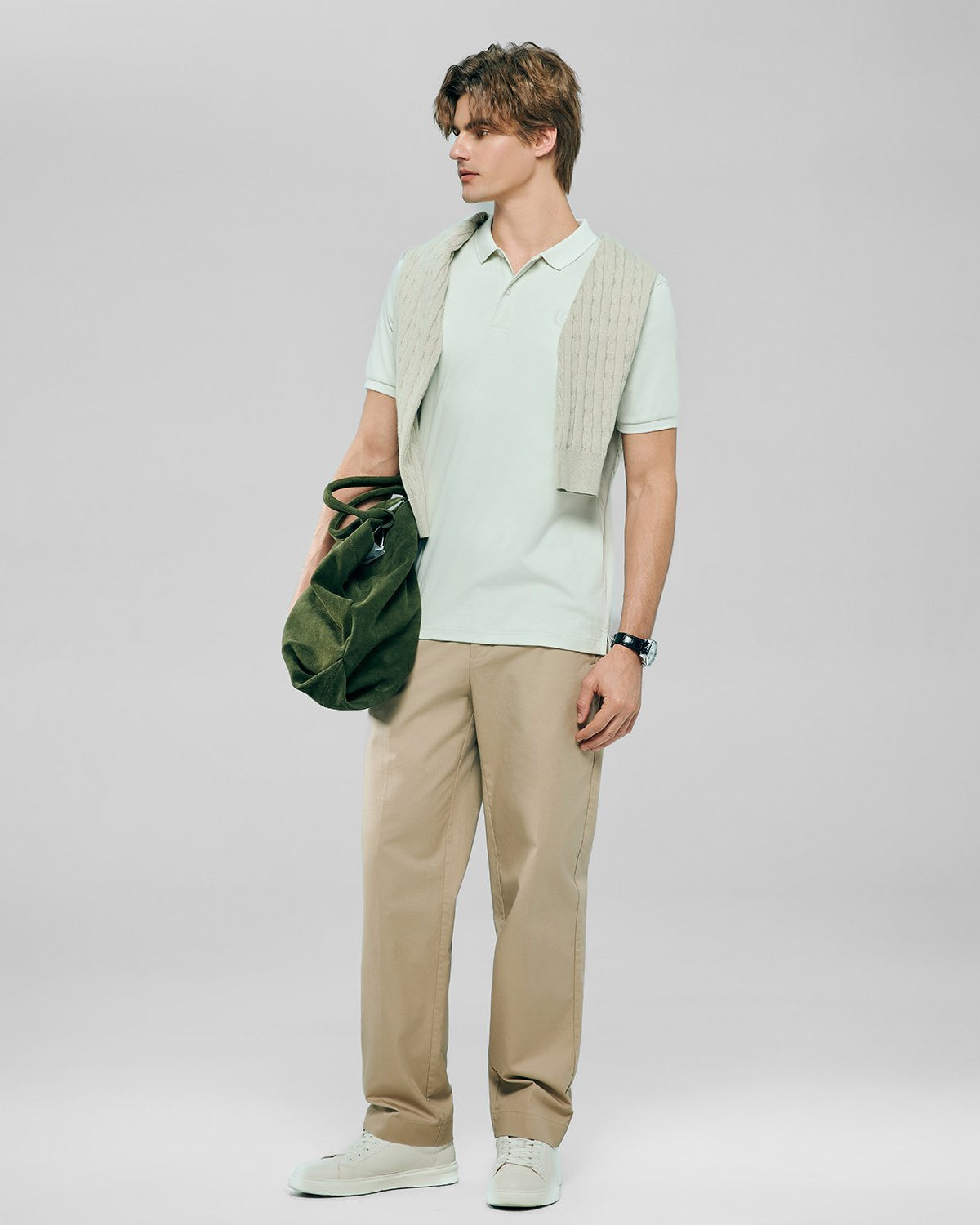 Men's Slim Fit Liquid Touch Cotton Interlock Polo - Image 2