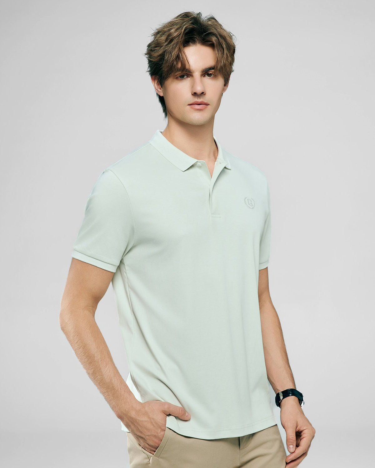 Men's Slim Fit Liquid Touch Cotton Interlock Polo - Image 3