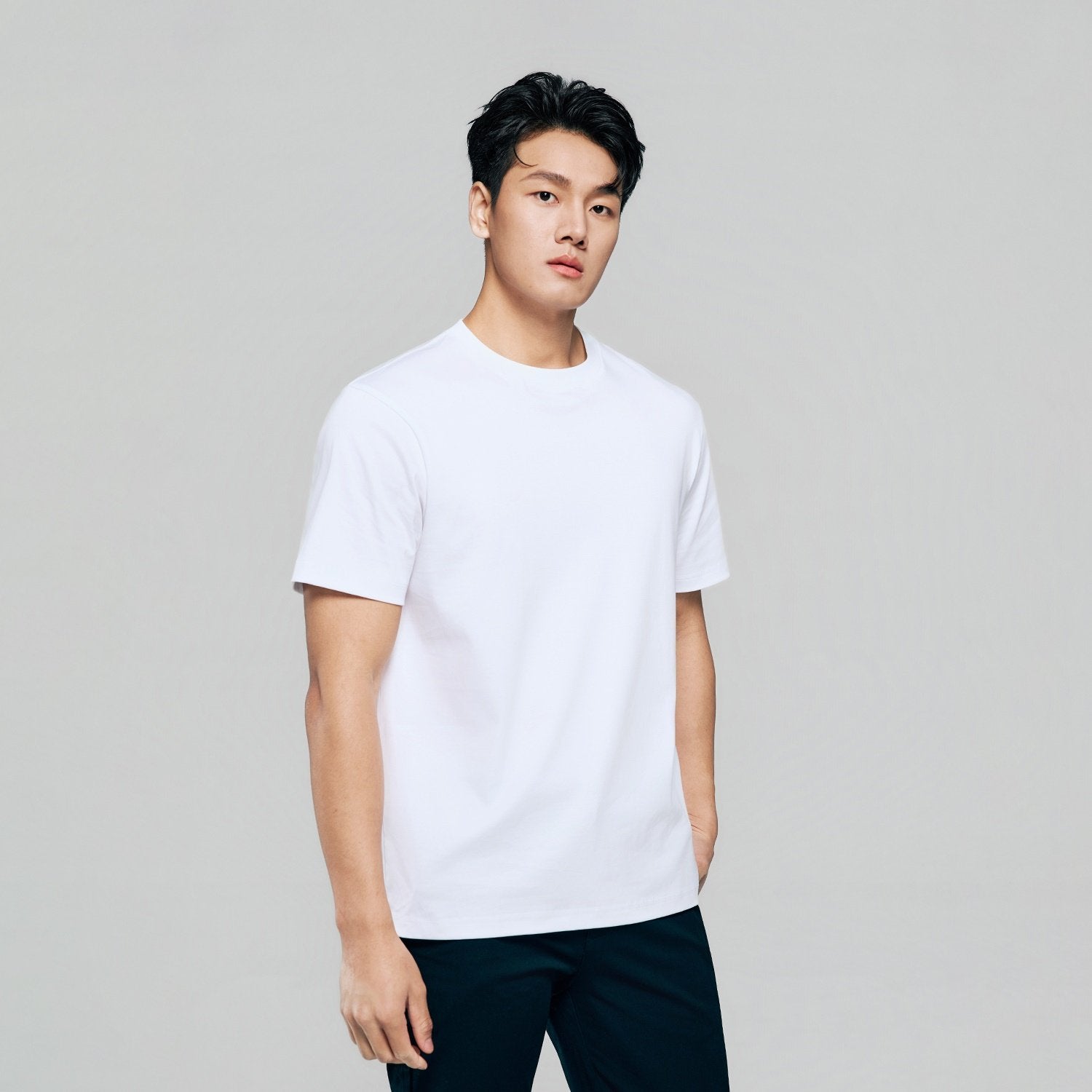 Men Regular Luxe Touch Cotton Crew Tee - Image 3