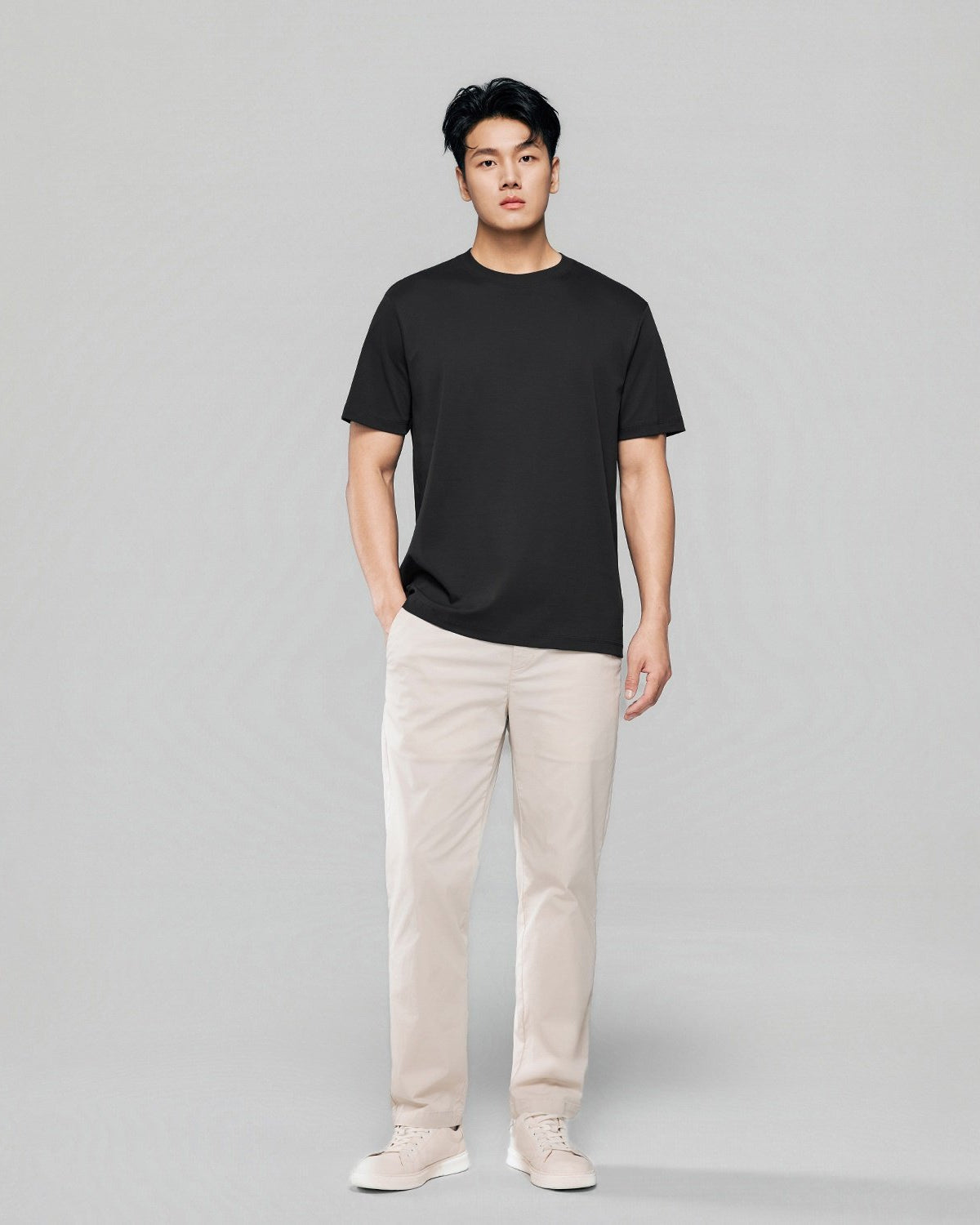 Men Regular Luxe Touch Cotton Crew Tee - Image 1