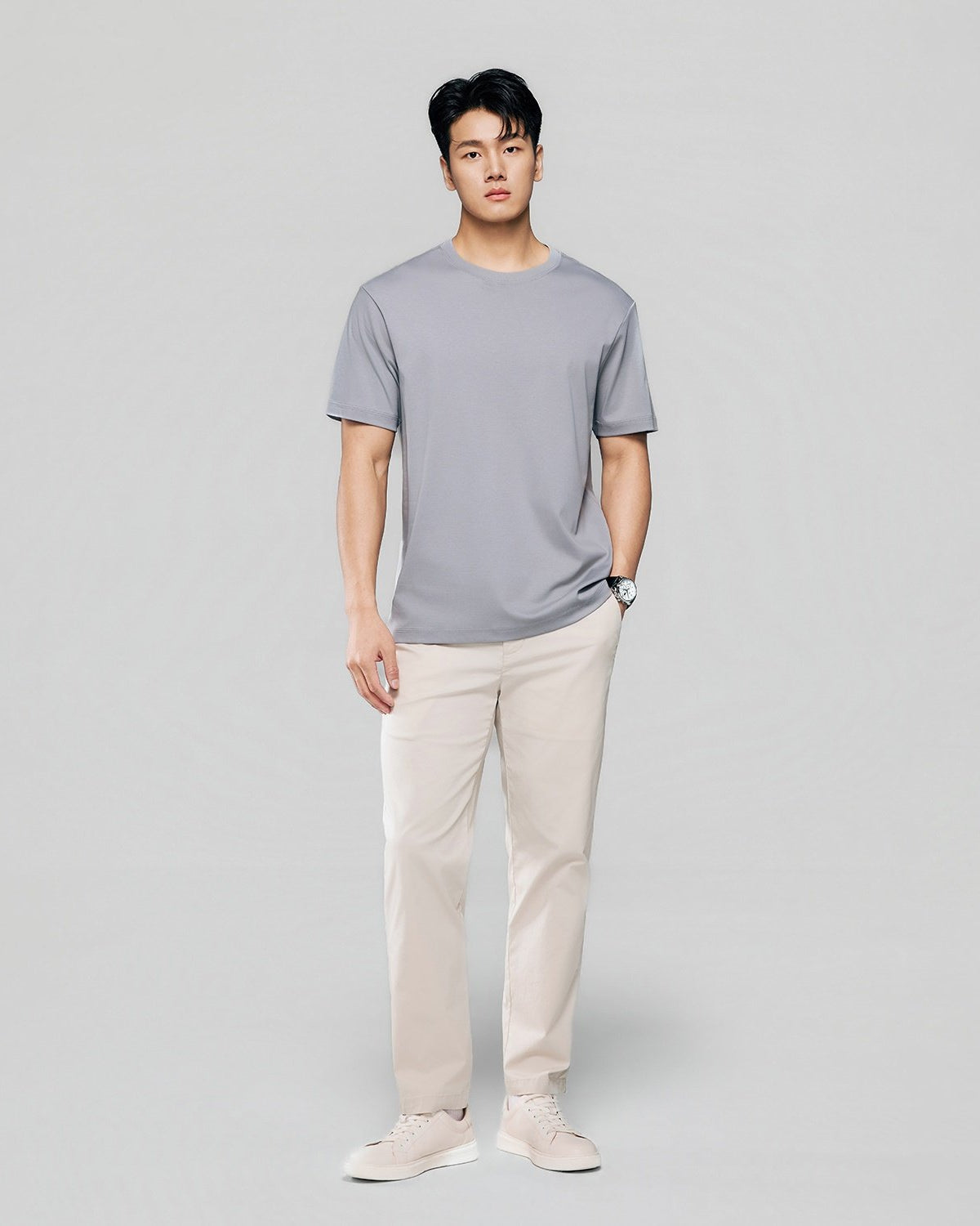 Men Regular Luxe Touch Cotton Crew Tee - Image 1