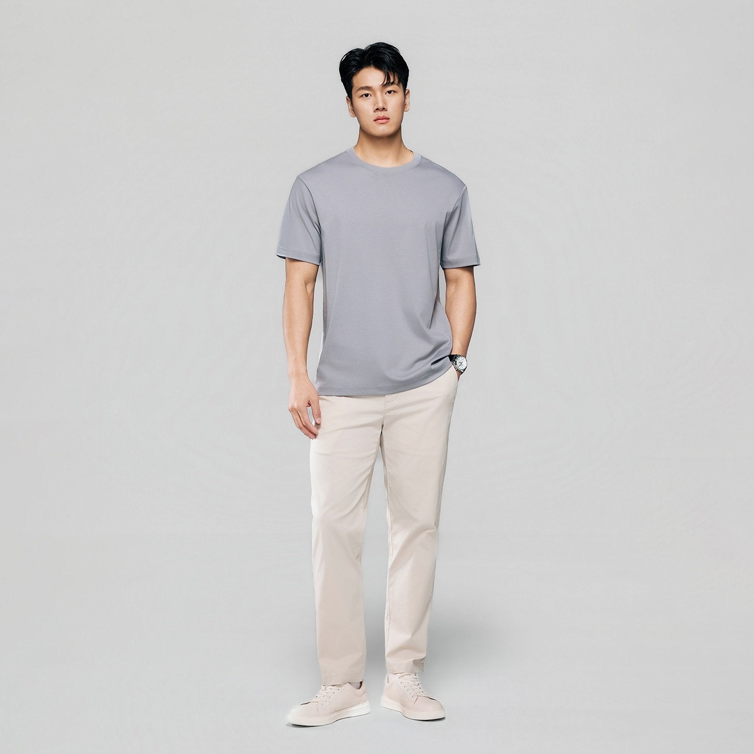 Men Regular Luxe Touch Cotton Crew Tee - Image 1