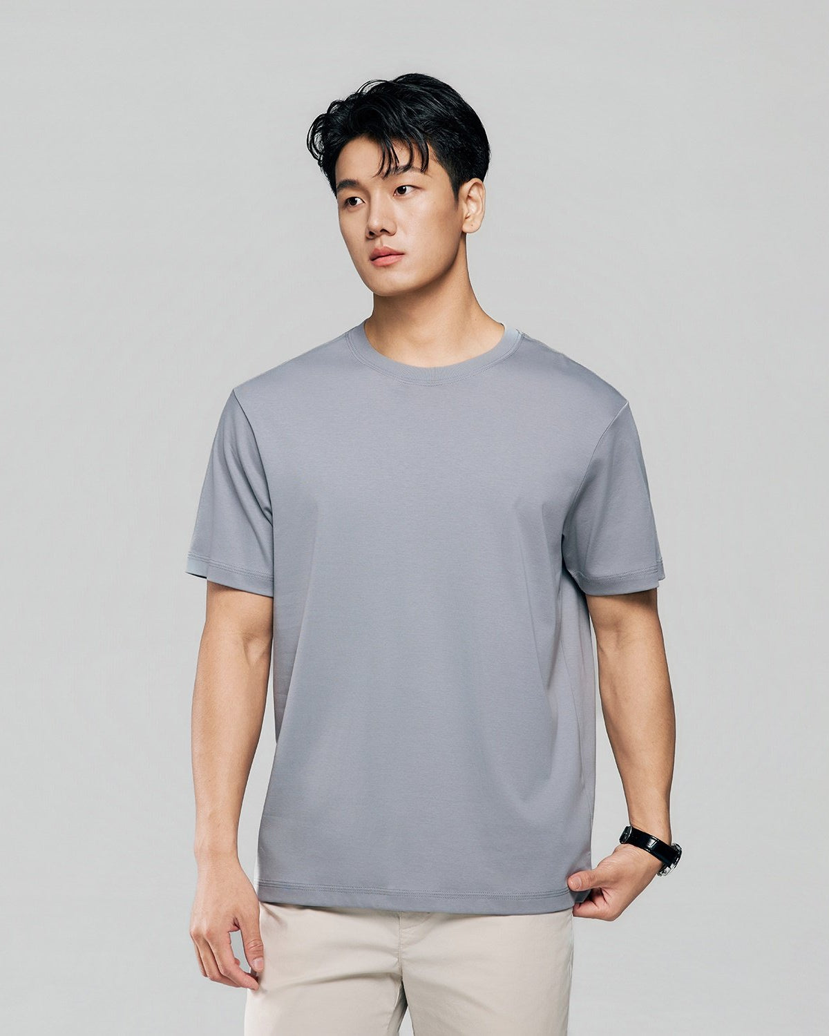 Men Regular Luxe Touch Cotton Crew Tee - Image 2