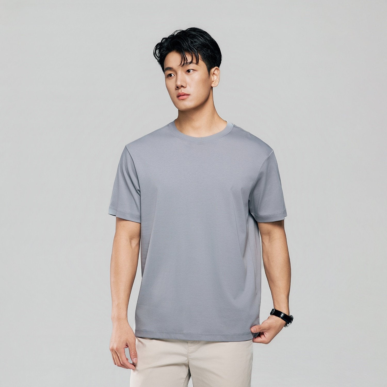 Men Regular Luxe Touch Cotton Crew Tee - Image 2