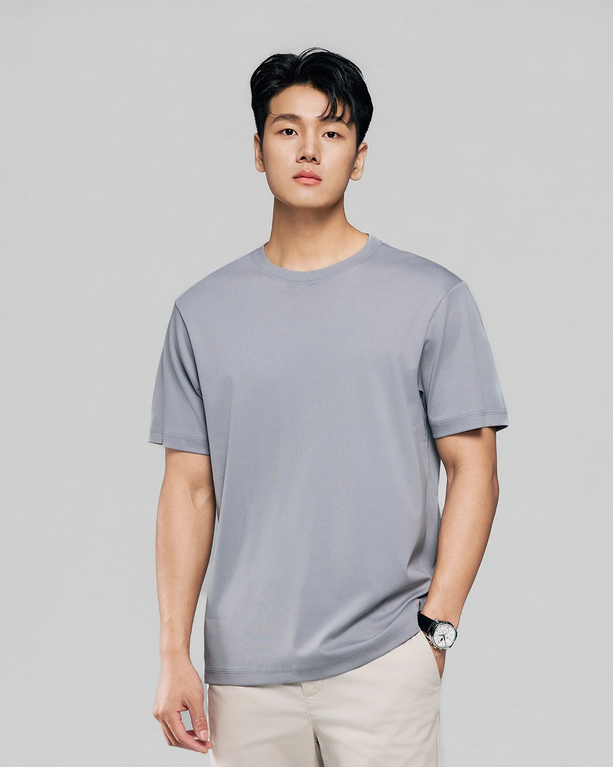 Men Regular Luxe Touch Cotton Crew Tee - Image 3