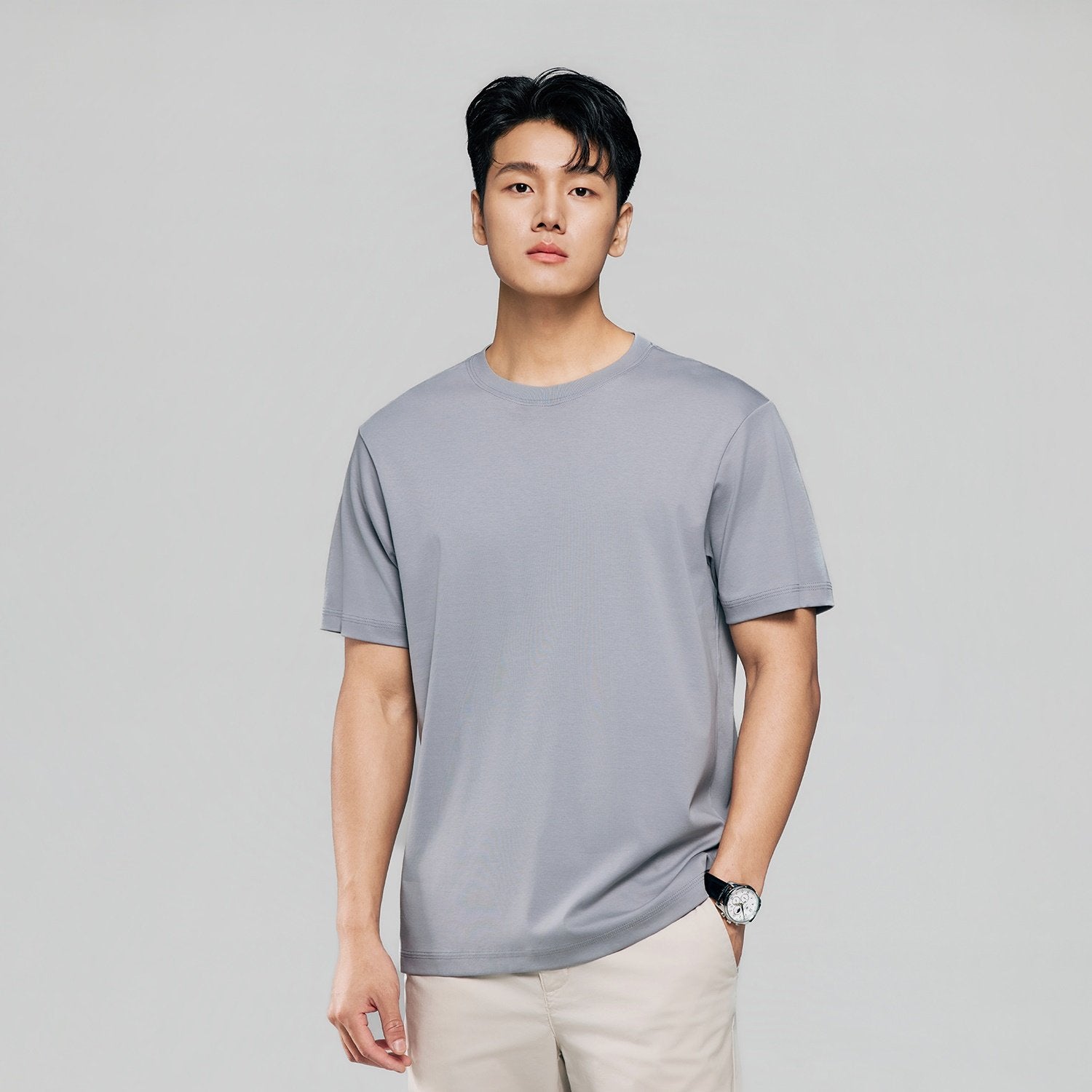 Men Regular Luxe Touch Cotton Crew Tee - Image 3