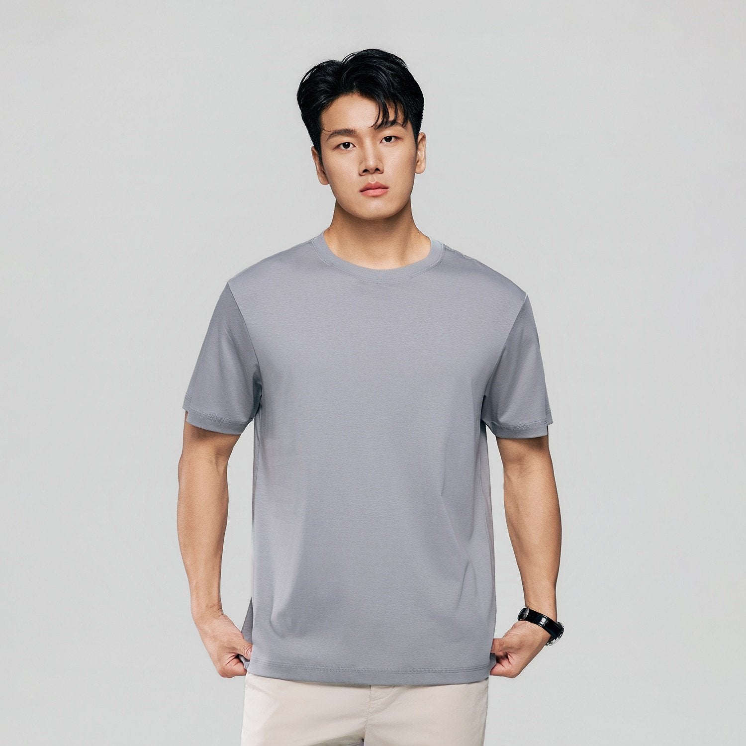 Men Regular Luxe Touch Cotton Crew Tee - Image 5