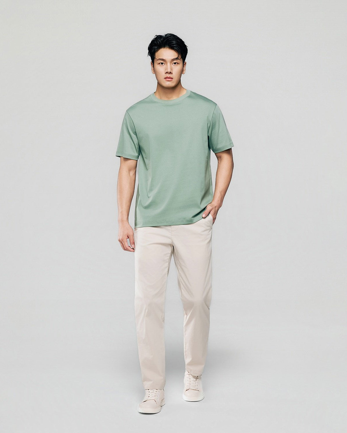 Men Regular Luxe Touch Cotton Crew Tee - Image 1