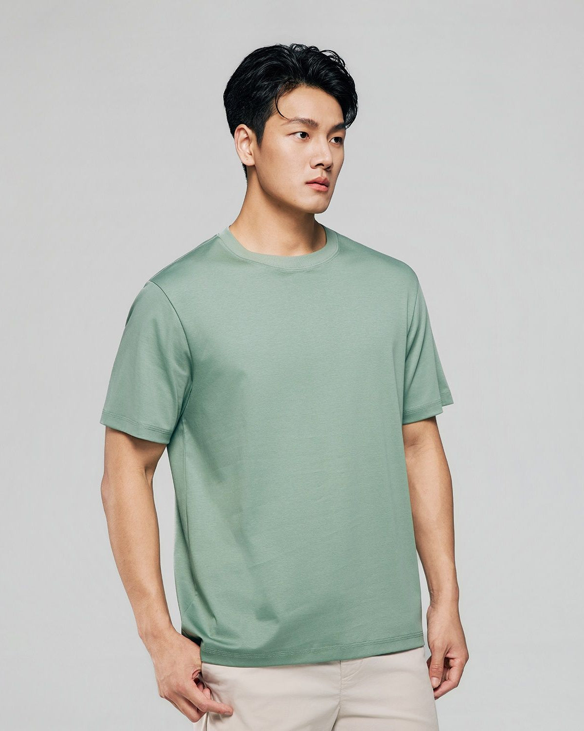 Men Regular Luxe Touch Cotton Crew Tee - Image 5