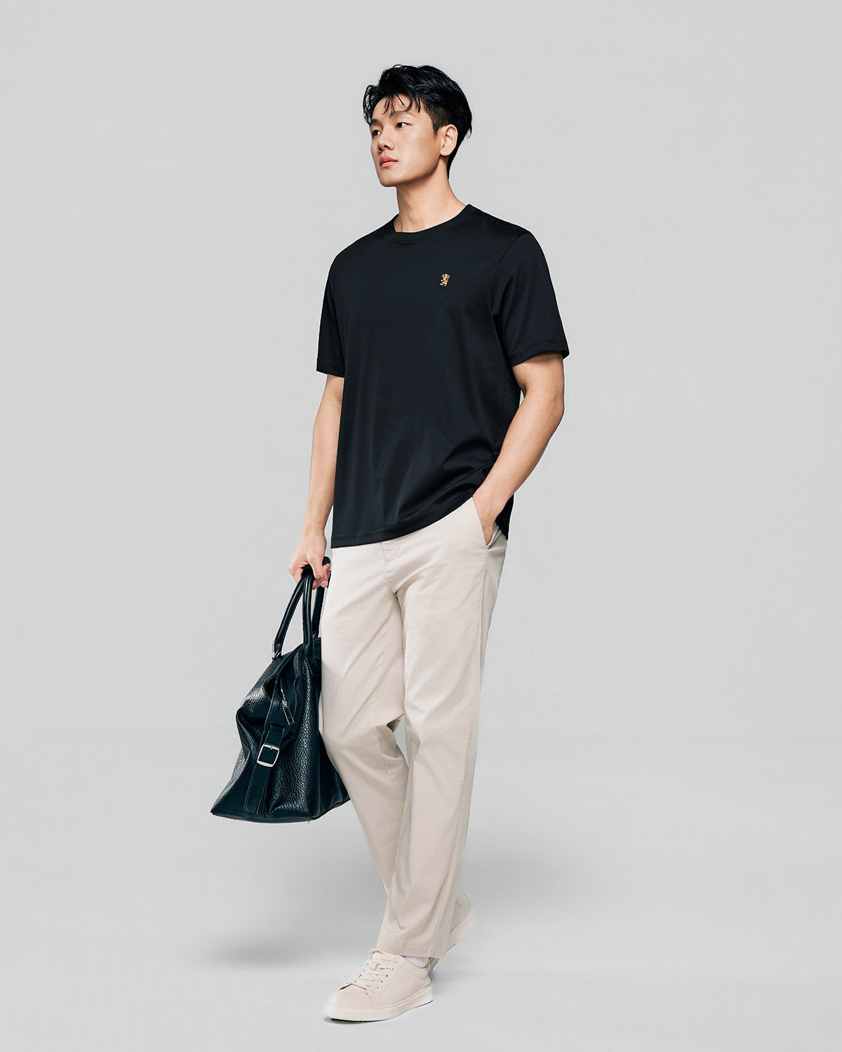 Men Luxe Touch Mercerized Cotton Crew Tee - Image 1