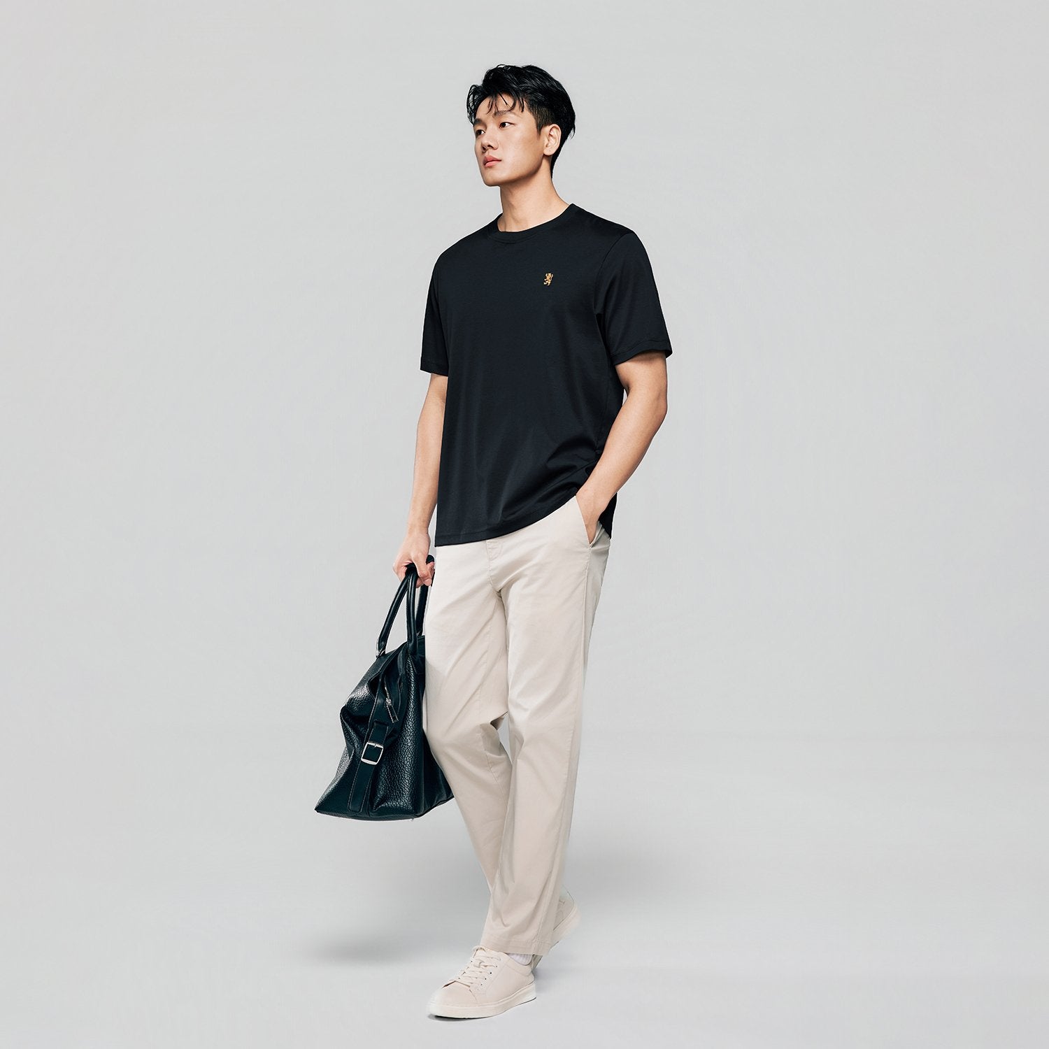 Men Luxe Touch Mercerized Cotton Crew Tee - Image 1
