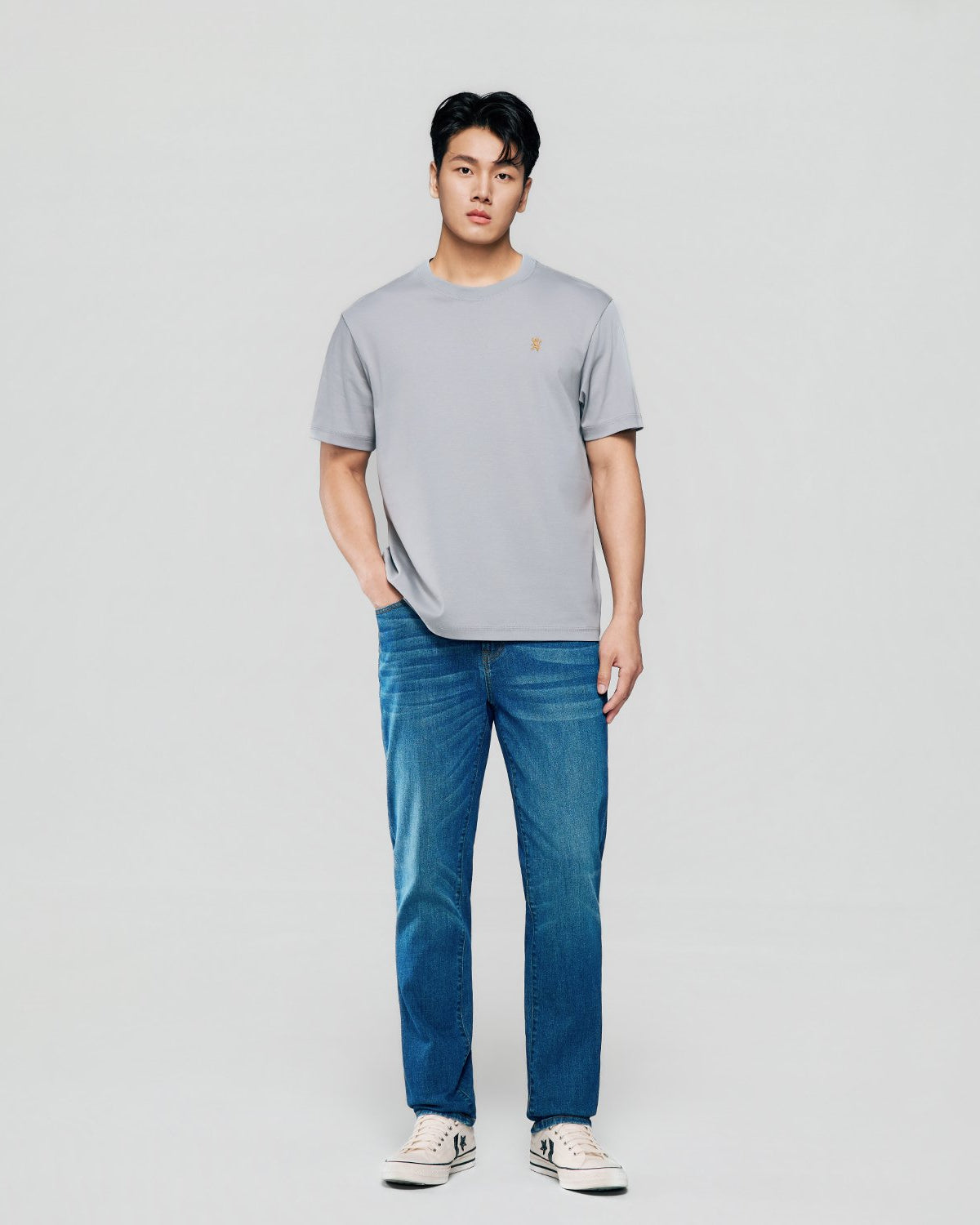 Men Luxe Touch Mercerized Cotton Crew Tee - Image 1