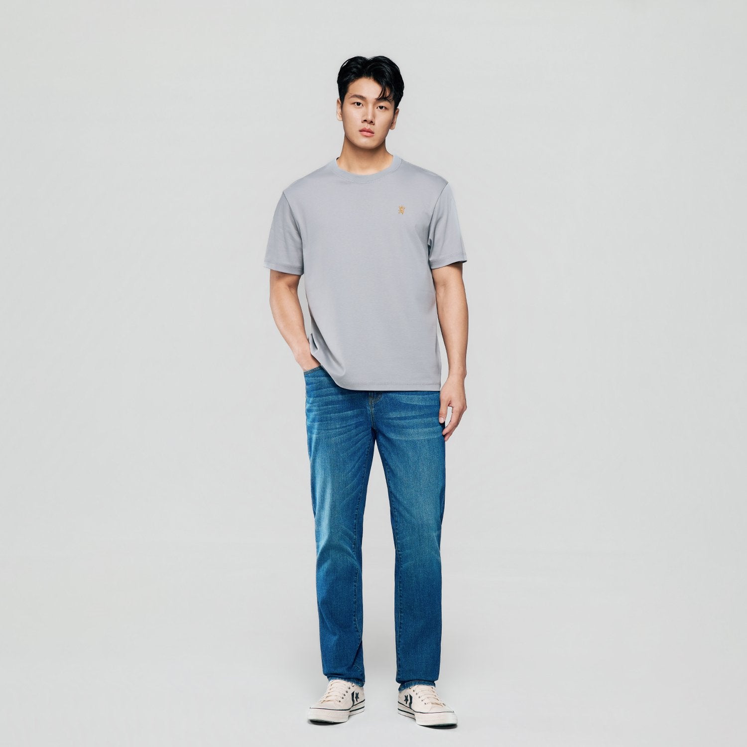 Men Luxe Touch Mercerized Cotton Crew Tee - Image 1