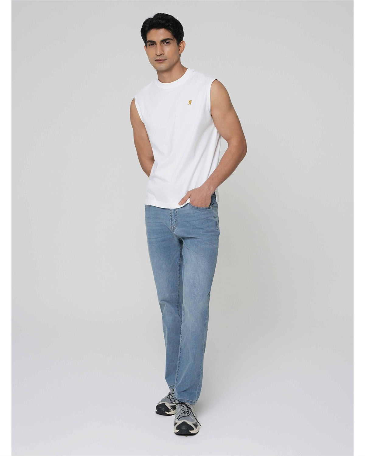 Men's Mercerized Sleeveless Regular Fit Vest - Image 1