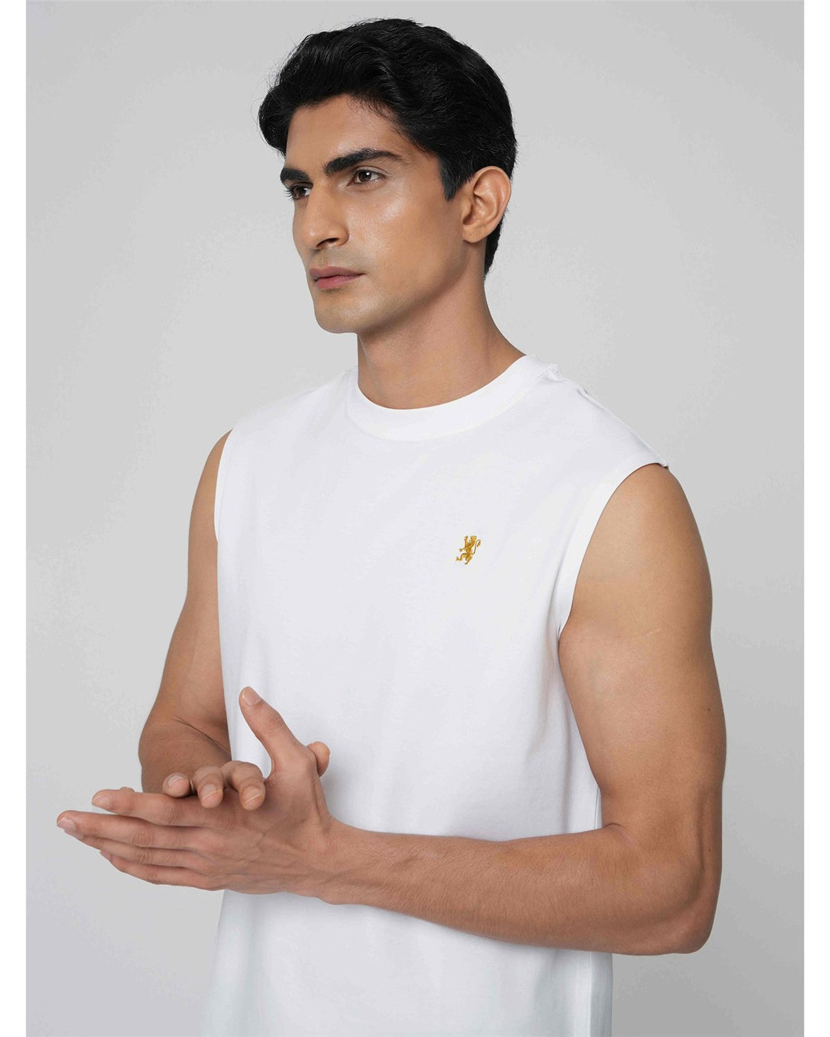 Men's Mercerized Sleeveless Regular Fit Vest - Image 2