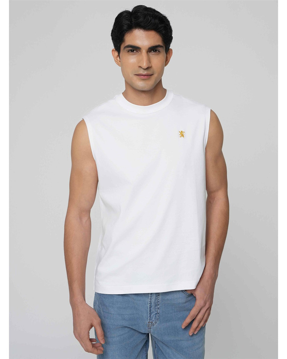 Men's Mercerized Sleeveless Regular Fit Vest - Image 3