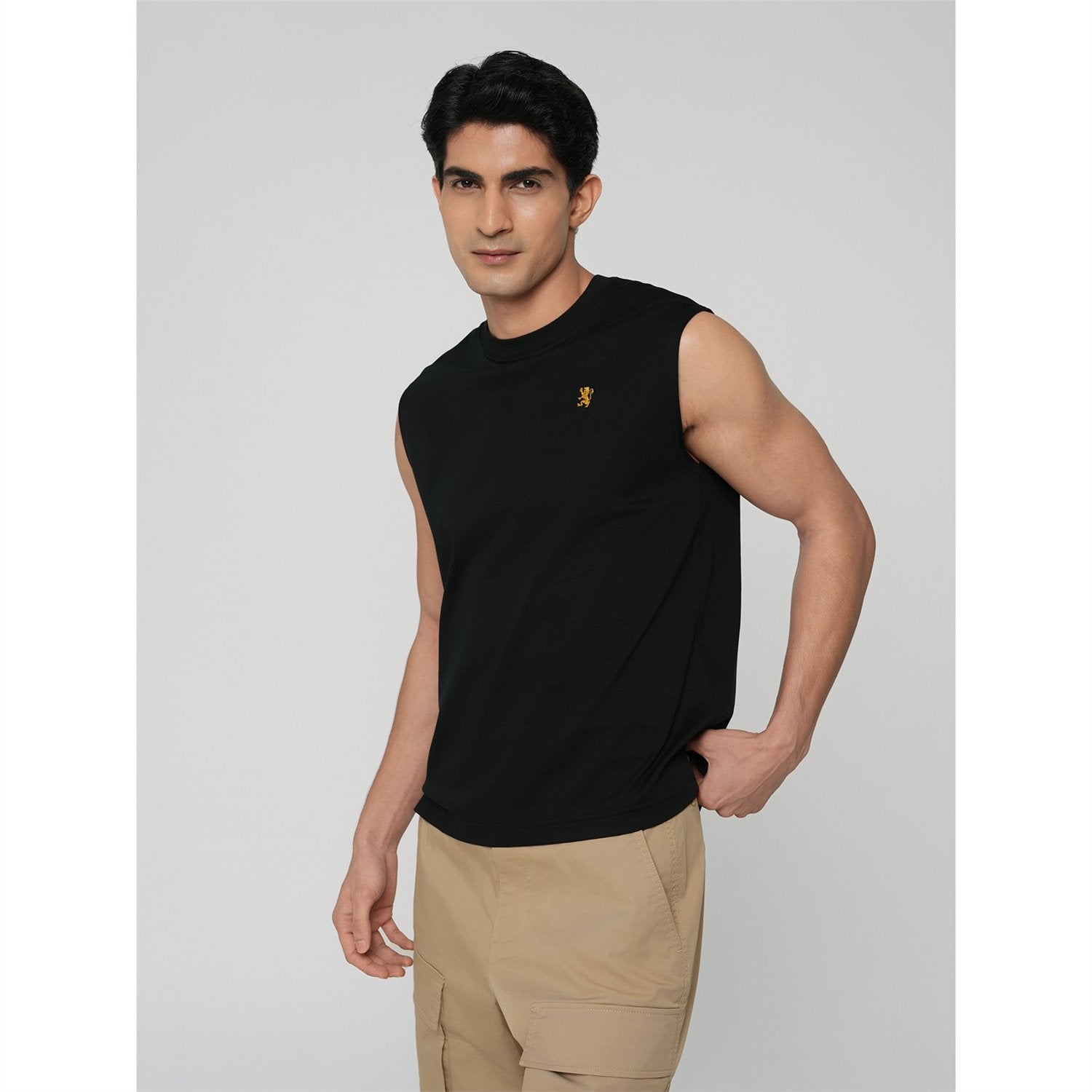 Men's Mercerized Sleeveless Regular Fit Vest - Image 3