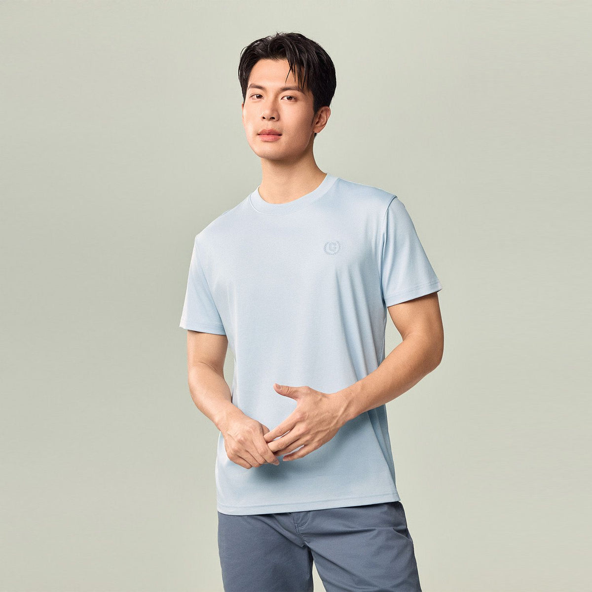 Men's Slim Fit Liquid Touch Cotton Crew Neck Tee - Image 2